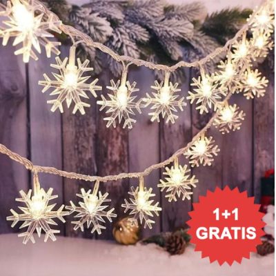2 x 3,6 m Catena luminosa con motivo fiocchi di neve | LEDFLAKES