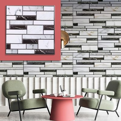 Adesivi murali 3D con aspetto di marmo (10 pezzi/0,9 m²) | MARBLEBLOCKS