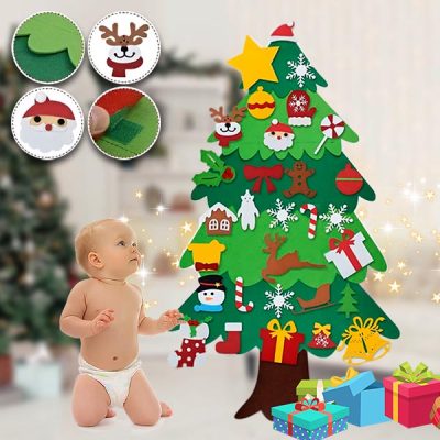 Albero di Natale in feltro con decorazioni | FELTPINETREE