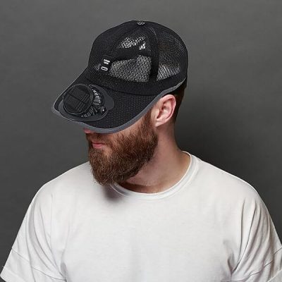 Cappellino con ventola di raffreddamento a energia solare e ricaricabile tramite USB | SOLCAP